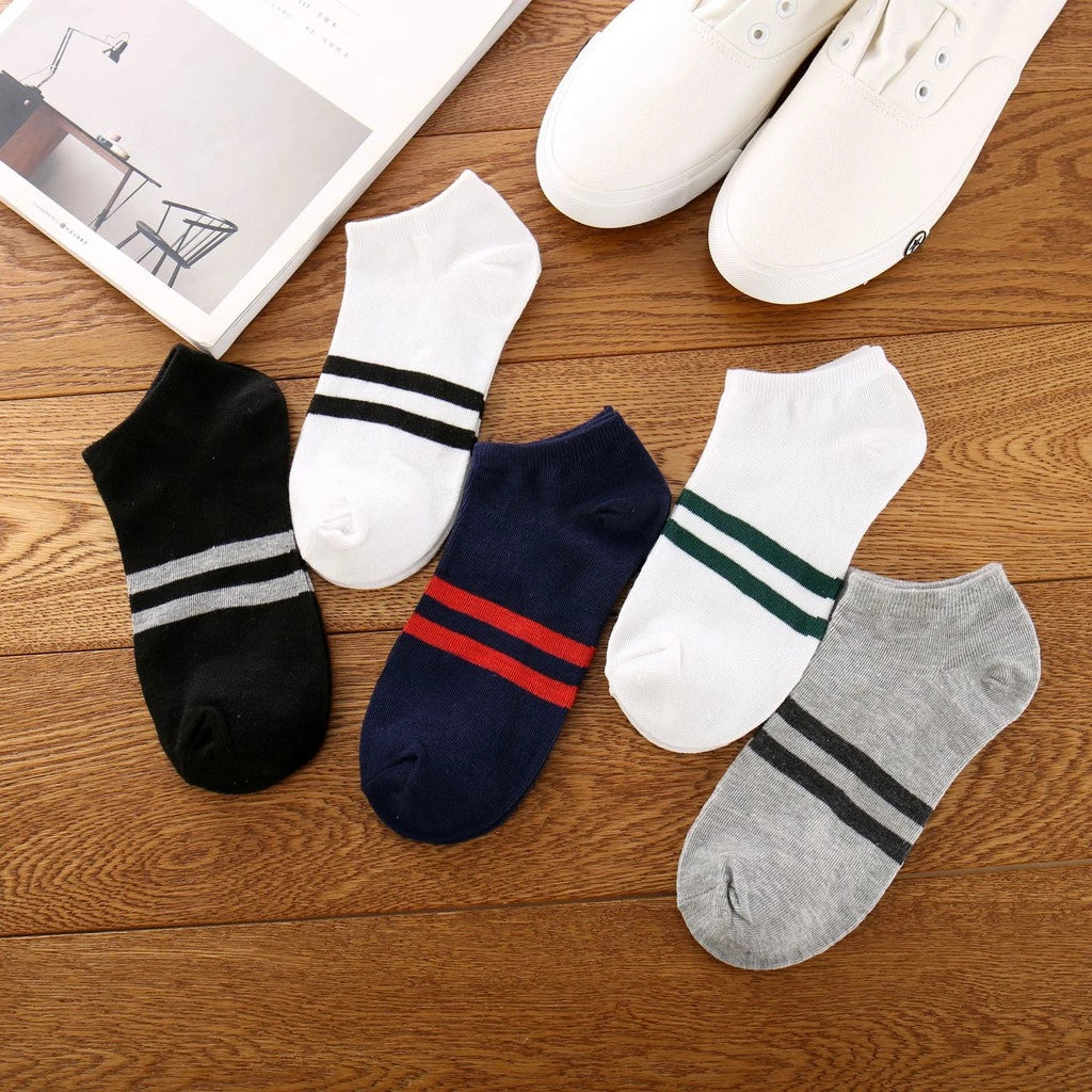 Tất nam cổ thấp dệt vân chéo