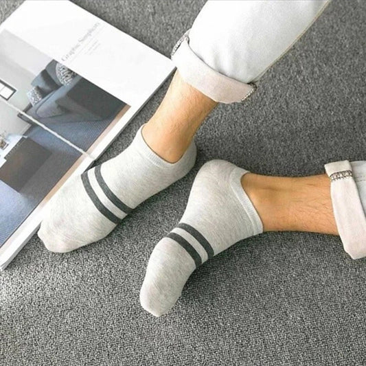 Tất nam cổ thấp dệt vân chéo